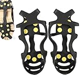Grampones para Zapatos,Púas Antideslizantes para Tracción De Calzado,Agarre De Hielo con 9 Dientes - para Senderismo Trabajo Al Aire Libre Invierno Desplazamientos Caminar Escalada Alpinismo