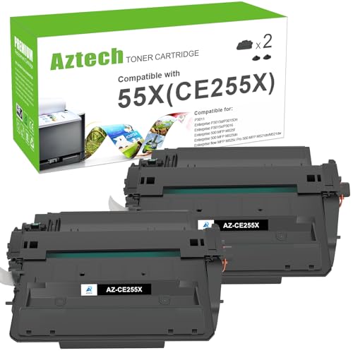 P3015 CE255X 55X Toner Cartridge Black M521dn CE255A 55A CE255X 55X for HP LaserJet P3015 Toner Cartridge Black for HP P3011 P3015d P3015x P3015dn P3016 Pro 500 MFP M521dw M521 M525 Printer (2-Pack)
