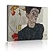 Produktbild HengYun ART Berühmte Gemälde Classic Egon Schiele von Selbstporträt Altmeister Posterdruck auf Leinwand Wandkunst Gemälde für Ostern Dekor 65x85cm Innenrahmen