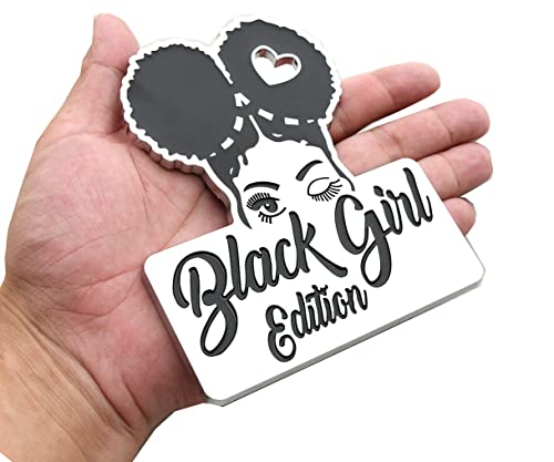 Image of Custom Black Girl Edition Car Badge Emblem Decals - Compatible Vehicles, Doors, Body, Fenders, Trunk - Stylish Dynamic Chrome Look