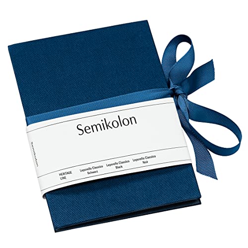 Semikolon 353205 Leporello Classico 12,2 x 17,7 cm - 14 Fotos 10 x 15 cm - Ziehharmonika-Fotobuch - marine blau