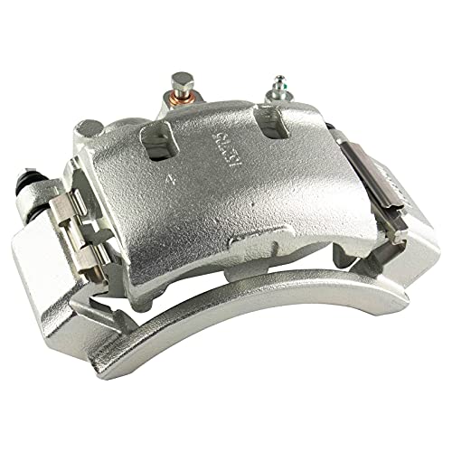 Image of TRQ Rear Brake Pad, Caliper, & Rotor Kit Ceramic Vented Compatible with 2003-2007 Ford E-250 1999-2002 E-250 Econoline