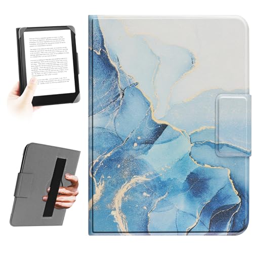 HoYiXi Universal Hülle für 6,8 Zoll,7 Zoll Kindle eReader. Kompatibel mit Paperwhite (2024-2019)/Kobo,Pocketbook,Tolino,Sony,Elastic Seilfall-Schutzhülle für 6'-6,8'' E-Book-Reader,Dali Blue