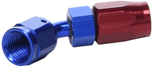 Image of Edelbrock /Russell 610080 Red /Blue Anodized Aluminum -4AN 45-Degree Hose End