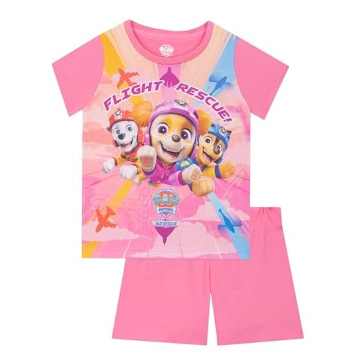Paw Patrol Pijama Niña Pijamas Niña con Chase, Marshall Y Skye | Pijama Corto Verano | Rosa 3-4 años