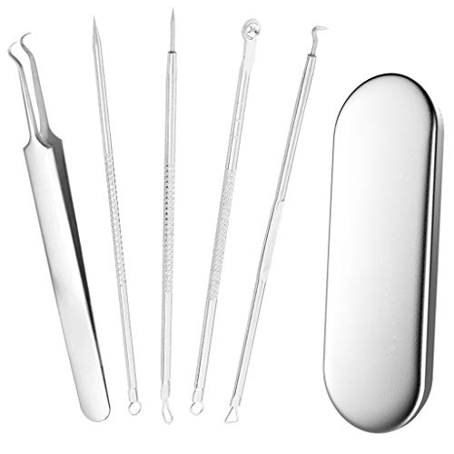 Stadux Professional Blackhead Remover, Comedone Extractor Tweezers Pimple Spot Popper Removal Tool,5PCS