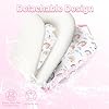 Baby Lounger, 3-in-1 Portable Infant Lounger for Newborns 0-24 Months, Foldable Tummy Time Pillow with Removable Cover, Dual-Sided 100% Cotton and Velvet, Ideal Baby Shower Gifts, Pink Rainbow #3