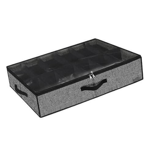 Homyl Organizador de Zapatos Bajo La Cama Plegable Caja de Almacenamiento Contenedor para Botas Bolsa de Calzado con Tapa Transparente Material No Tejido Ad