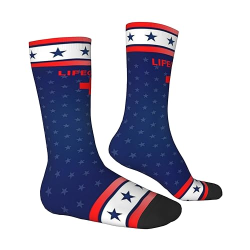 PAUPPY Funny-Lifeguard-Cross-Gifts Women Girls Knee High Socks Long Tube Socks Unisex Soft Cozy High Calf Athletic Socks4