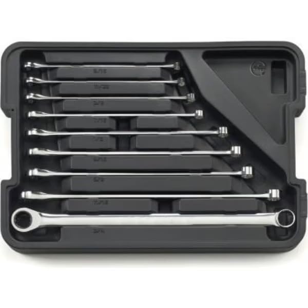 MOLLIFII 9 Piece 72 Tooth XL Double Box Ratcheting SAE Wrench Set, Mfr: 85998-A
