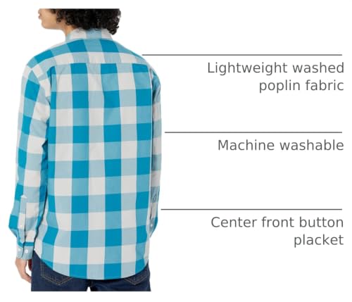 Image of Amazon Essentials Men's Regular-Fit Long-Sleeve Casual Poplin Shirt, Button Front, Business Casual, Collared
