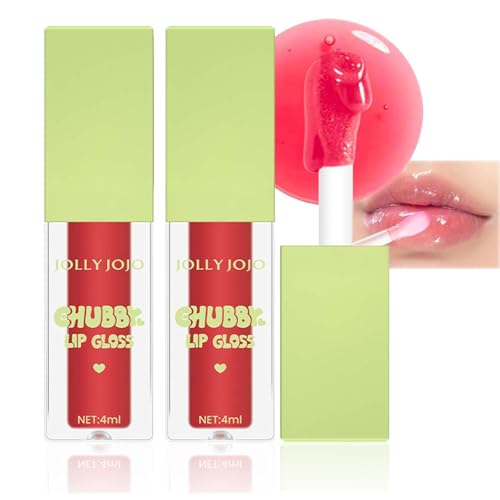 2Pcs Plumping Lip Gloss with Lip Oil for Lasting Nutritious – Rich Glossy Lipstick, Light Texture, Moisturizing, Non-Greasy Lip Glaze, Lip Lines, Dry/Cracked Lips – Women’s Lip Care