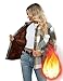 FindThy Women's Warm Sherpa Lined Fleece Plaid Flannel Shirt Jacket Button Down Fuzzy Shacket(0466-GreyKhaki-L-RD)