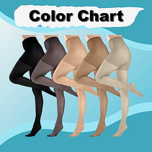 EMEM Apparel Butterfly Hosiery Women's Ladies Plus Size Queen Mild Compression Microfiber Pantyhose/Tights Stockings Black 2X