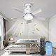AHRHSM Deckenventilator-mit-Beleuchtungund Fernbedienung Dimmbar 24 WDeckenlampe-mit-Ventilator und APp LeiseVentilator-Lampe-Decke -4-Gang fürSchlafzimmer (Weiß)