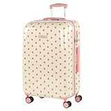 SKPAT - Maletas de Viaje Infantiles Medianas - Maleta Niña 4 Ruedas - Maleta Infantil Niña de Policarbonato - Maleta Viaje Niña Resistente y Ligera - Maletas Infantiles de Marca - Trolley, Color Beige