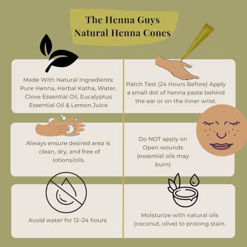The Henna Guys 100% Natural Ready to Use Henna Cones For Redish Brown Hair Dye - Perfect for Spot hair coloring (3 Pack)