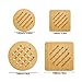 Alfto Hot Pads Trivet,Table Solid Bamboo Wood Trivets for Hot Dishes and Pot with Non-Slip Pads Heat Resistant Pads Teapot Trivet 4pcs(Multi Size,2 Square 2 Round)