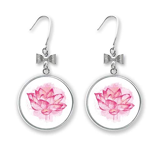 Boucles d'oreilles nœud de lotus rose fini aquarelle haute précision