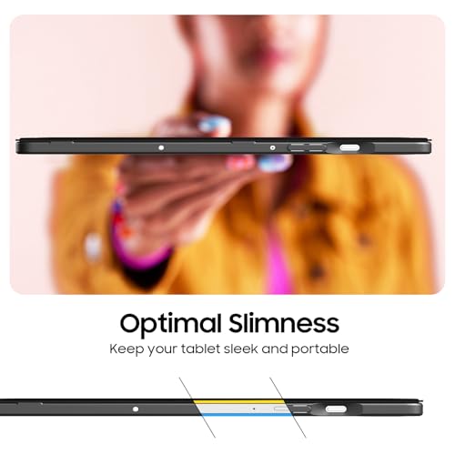 FINTIE Hybrid Slim Case for Samsung Galaxy Tab S10 Lite/ S10 FE 2025/ S9 FE 10.9 Inch/ S9 11 Inch 2023 with S Pen Holder, Shockproof Cover with Clear Back Shell, Auto Wake/Sleep, Black