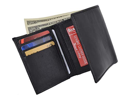 MARSHAL Trifold Lambskin Leather Wallet with ID and Credit Card4