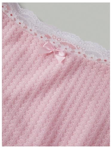 Verdusa Women's Cute Going Out Tops Coquette Crop Tops Bow Square Neck T Shirt4