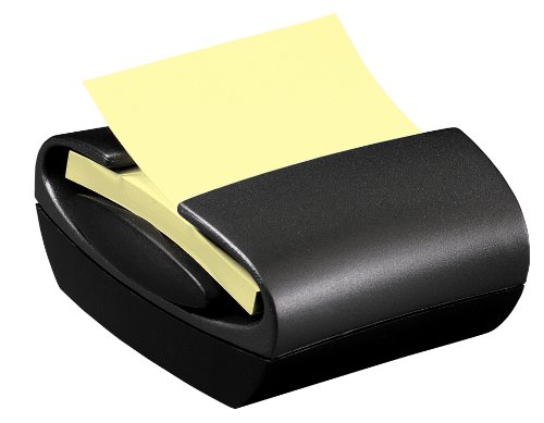 3M Professional Series Pop-Up 3 X 3 Note Dispenser, W/50-Sheet Canarypad, Black (MMMPRO330)