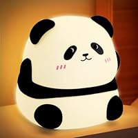 Vibbang Panda Night Light Kids, Nursery Night Light USB Rechargeable, Cute Lamp 3 Level Dimmable, 7 Colour Children Animal Touch Silicone,for Breastfeeding Working Sleep for Girls Boys Baby Room