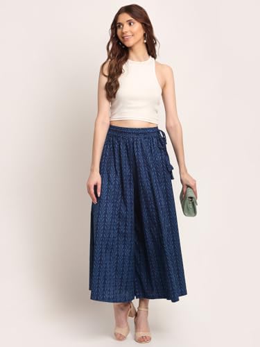 Image of TAG-7 Women Printed Flared Palazzos