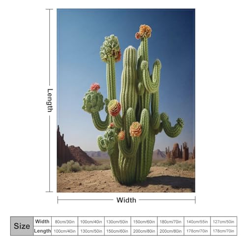 Manta de cactus acogedora contra el frío en el sofá 6