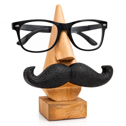 Product Image of the Father's Day Wooden Moustache Eyeglass Holder Stand – Handmade Spectacle Display Organizer for Office Desk, Nightstand & Home Décor | Decorative Glasses Retainer | Unique Gift for Dad, Men & Eyewear Lovers