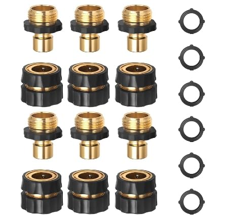 Image of Quick Connect Garden Hose Fittings,3 /4 Inch Garden Hose Quick Connect,Heated Water Hose for Rv, GHQC003