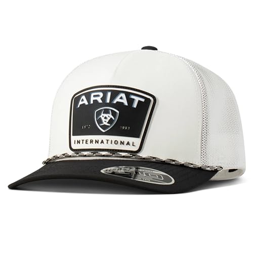 Image of Ariat Men's White Flexfit 110 Trucker Cap with Rubber Patch