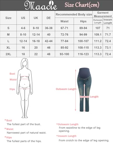Variante de Maacie vaqueros premama elásticos pierna recta Dark Blue XXL