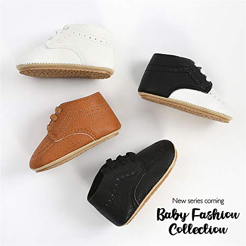 image for Meckior Infant Baby Boys Girls Classic PU Leather Wedding Loafers Brog