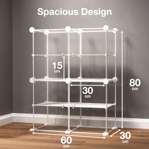 Image of BOXJOY 8 Shelf Transparent Display Rack with Clear Panels and Doors Storage Cabinet for Action Figures Toys Bookshelf Stand for Bedroom Living Room Study Showcase Shelves Organizer Storage Rack Home
