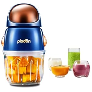 Plodon Special Fun Unique Feature Baby Food Maker, Electric 6-Blades 3-Seconds Directly Fresh for Baby Food of Super Grinder, Baby Food Processor Blender, 300ml/1.2 US-Cup HAY-809 Blue