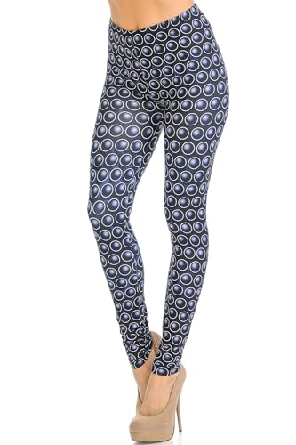 Creamy Soft Premium Women's Leggings 3D Polka Dots Regular Size, High Rise, Stretchy & Breathable, Comfortable Fit - by USA Fashion™