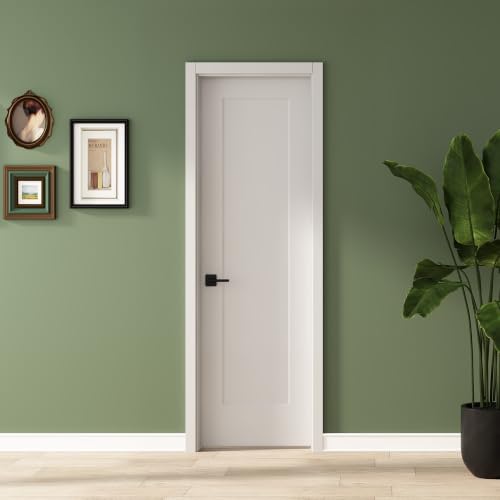 Image of BARNSMITH 26x80 in 1-Panel White Primed Molded Door Slab, Shaker Style Paintable Hollow Core Interior Door Panel, for Pocket, Swing, Sliding Door, Durable and Lightweight, No Assembly Required