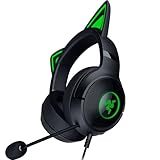 Razer レイザー Kraken Kitty V2 Black 個性的なネコミミが特徴で配信時に個性を主張できる有線 ゲーミングヘッドセット 配信時に反応するライティング Razer Chroma RGB HyperClear カーディオイドマイク TriForce 40mm ドライバー 7.1 サラウンドサウンド クラーケン キティー ブイツー ブラック 【日本正規代理店保証品】