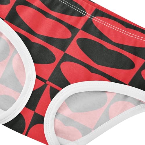 Girls' Underpants Kids Cotton Underwear Panties Briefs For Girl Age 2-8 Years Checkered Heart Pattern4