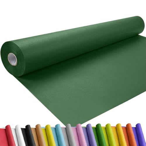 Image of SMART&CASUAL 48 inch x 1,500 inch (125') Dark Green Kraft Craft Paper Roll for Gift Wrapping Bulletin Board Bouquet Flower Art Packing Parcel Table Covering 80GSM 55LB (Dark Green, 48 inch x 125')
