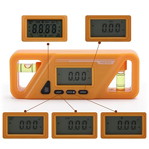 Digital Level Angle Gauge Magnetic Inclinometer Mini Angle Finder Level, Measures 0-90 And 0-180 Degree Ranges For Carpentry, Building, Automobile #TOP2