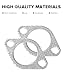 PAIYUE 2PCS Exhaust Gasket,Car Accessories 2-Bolt Flange Gasket,Automotive Replacement Exhaust Pipe Connector Gaskets,Used for Piping Connections for Turbochargers,Mufflers (2 inch)