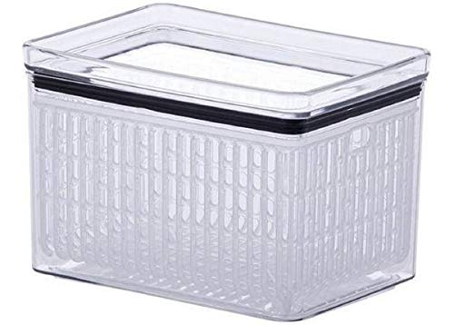Kit 2 Potes Hermético Cesta Escorredor Geladeira Empilhável 1,8 L