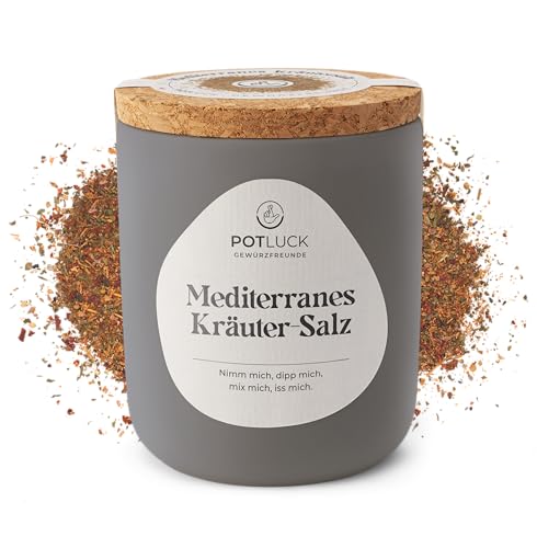 POTLUCK Gewürzfreunde | Mediterranes Kräutersalz | Gewürzzubereitung im Keramiktopf | 70g |...