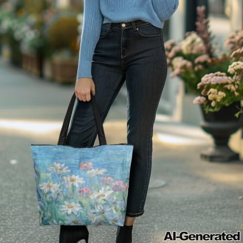 Image of Art Lover Zippered Tote Bag Waterproof Large Work Tote Bags, Artwork Women's Purse Handbags Travel Totes
