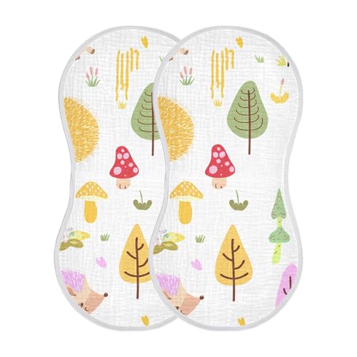 xigua Cute Hedgehogs Baby Burp Cloths for Newborn Boys and Girls 1 Pack, Soft & Absorbent Cotton Baby Burp Cloth, Baby Washcloths, Newborn Towel, Burp Rags2