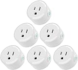 LITEdge Smart Plug Work with Alexa, Mini Wi-Fi Outlets, Voice APP Remote Control Socket from Anywhere, Only Supports 2.4GHz Network, Timer Function, No Hub Required, Pack of 6