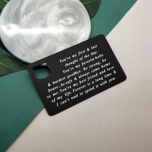 Police Officer Jewelry Gift Police Jewelry Anniversary Card Gift Engraved Wallet Insert Card for Husband Boyfriend Couple Gift Metal Wallet Insert Card Christmas Birthday Gift Inspirational Gift3